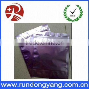 Hot sales purple printed zipper bag for packing/printed zipper bag