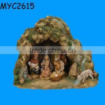 Xmas home decoration indoor resin nativity set