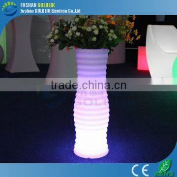 Hotel Decorative Rechargeable RGB Light Plastic Flower Pot LED
