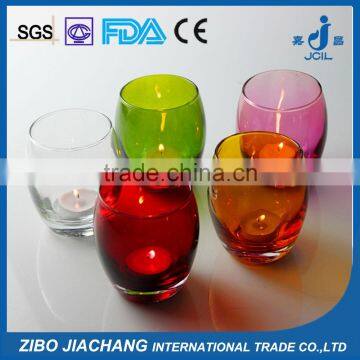 egg shape colored glass candle cup for chandeliers