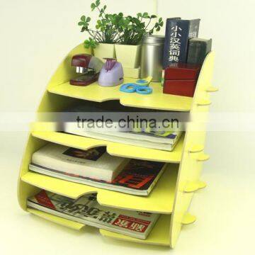 DIY Home Desk 4-Trays File and Pencil Holder