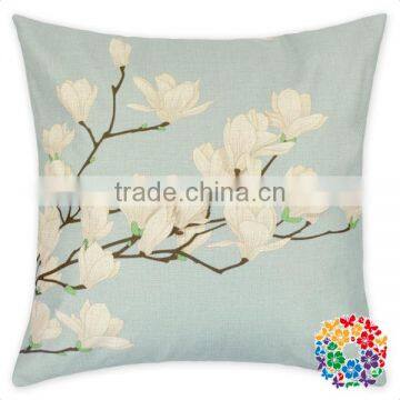 Flower Print Cushion Cover For Chair 17.3*17.3 Inches Decoration Hemp Pillow Cover photo-6
