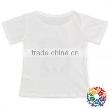 Little Girls White Cartoon Fox Print Short Sleeve T Shirt photo-5