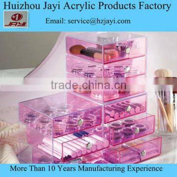 Plastic Cosmetic Stroage Boxes Clear Crystal Cube Makeup Boxes 2016 New Acrylic Large Makeup Organizer Wholesale JYSB-16506 photo-5