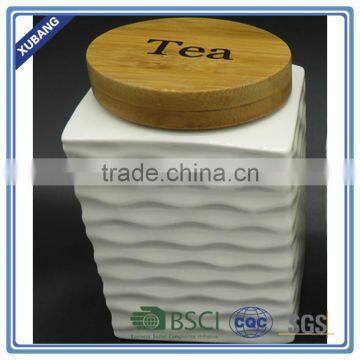 White Colour Coffee Sugar Tea Ceramic Storage Jar photo-3