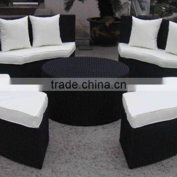 Rattan Sun Lounger Black And White Sectional Outdoor Daybed On Sale photo-3