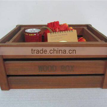 Customization Paulownia Wood Crate With Wheels and Handle photo-3