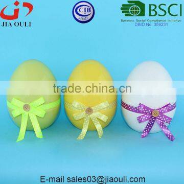 Easter decorations Ceramic Spring Eggs with ribbon bowknot