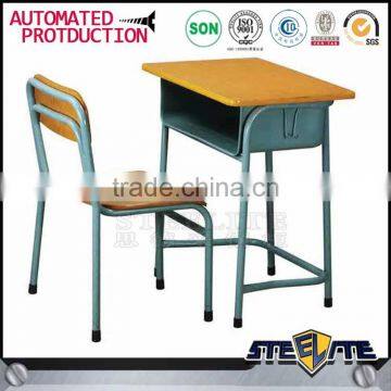 Wood Single Seat Student Desk and Chair Set photo-6