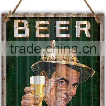 "BEER" CORRUGATED IRON WALL DECOR