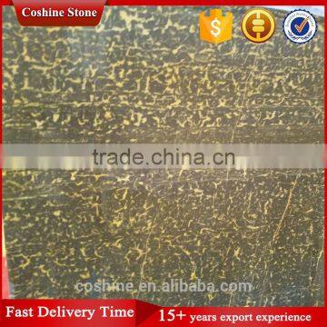 China Popular Polished Gold Veins Black Marble Slab photo-3