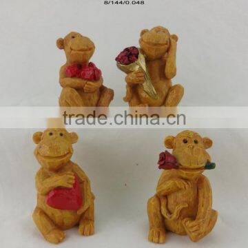 Resin Imitation Wood Effect Monkey Statues photo-2