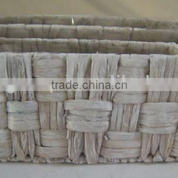 Square Hand Woven Water Hyacinth Flowerpot/Rattan Pot