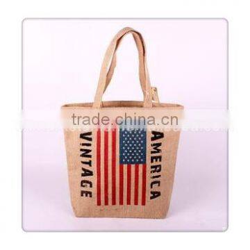 Jute and Hessian Hand Bag Can Print Any Country National Flag Design,storage Bags photo-2