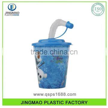 250ML Hot Sale Promotion Plastic Drinking Straw Cup With Printing