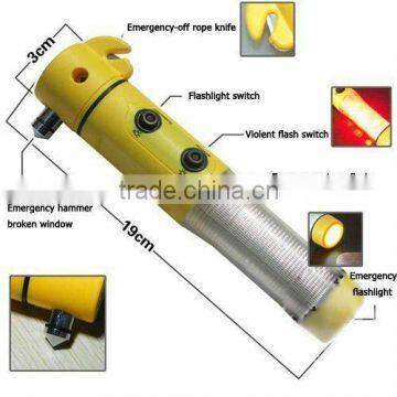 car Flashlight Emergency Hammer Multi-functional-Car-Safety emergency car escape tool