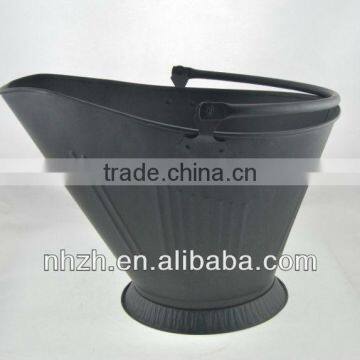 Fireplace Matte Black Metal Coal Bucket