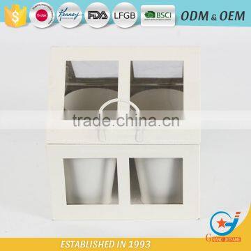 Set of 4 Unique Galvanized Iron Powder Coating Cheap Flower Little Plant Pots Small Garden Planters photo-6