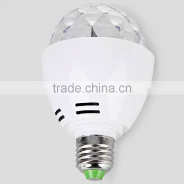 Hot Selling Auto Mini Party Induction Light LED Bulbs E27 3W Bulb Full Color RGB LED Plastic Rotating Lamp With Remote Control photo-4