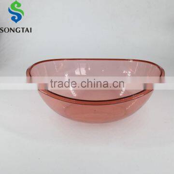 colour transparent plastic salad bowl