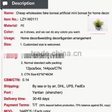 Cheap Wholesales Fake Bonsai.artificial Mini Bonsai for Home Decoration photo-5