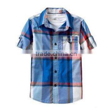 Boys Plaid Button-Tab Shirts