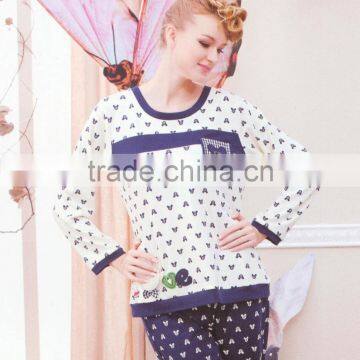 Hot Selling Chrismas Adult Woman Cotton Pyjamas Fashion Design Nigtwear for Woman photo-4