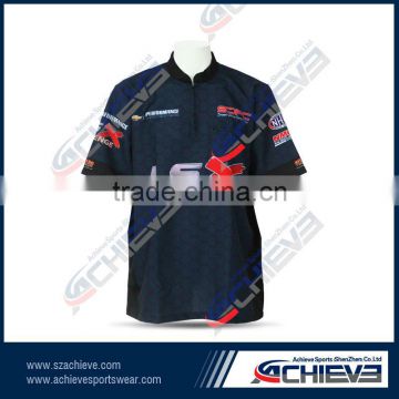 Sublimation custom wholesale racing polo shirt button down