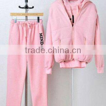 custom made casual ladies sweat suit made in Guangzhou