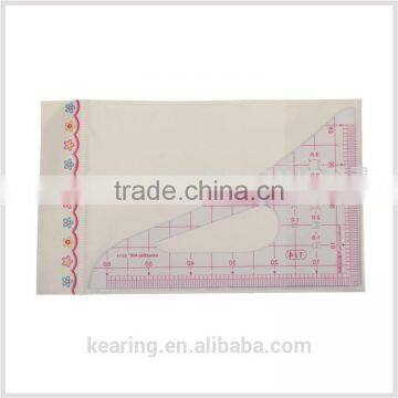 1.2mm thickness 1:4 plastic sandwich line triangular scale ruler for fashion design# 8514