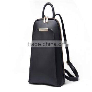 2016 Black Pattern Leather Backpack Girl School Bag