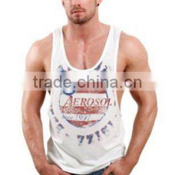 Cheap Wholesale 100% Cotton Causal Men Running Vest photo-2