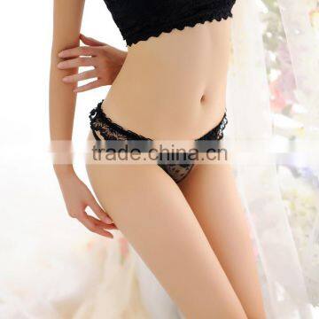 Stock Cute Lotus Leaf Lace Sey Panties Summer Style Underwear Women Flowers Transparent Thongs See Through Lingerie Thong g Stri photo-3