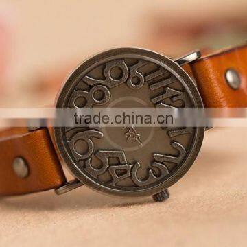 2015 New Vintage Watches for Women Men Leather Bracelet Quartz Watch Top Quality Woman Watches Digital Clock-BL020 Free Shipping photo-2