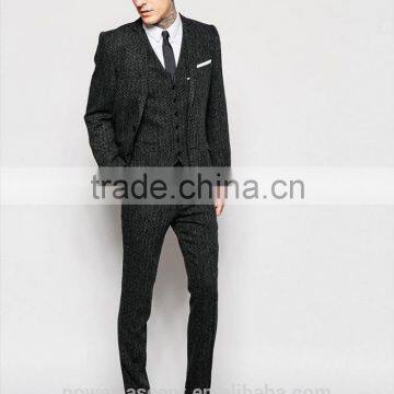 Men's Top Quality New Look Grey Wool Suit Jacket photo-4