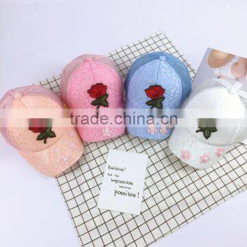 S60287B Hot sale girls 100% cotton kids caps