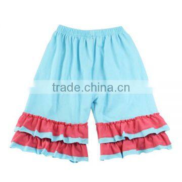 2017 Wholesale Supplier Infant Cotton Summer Ruffle Short Icing Ruffle blue and red Shorts