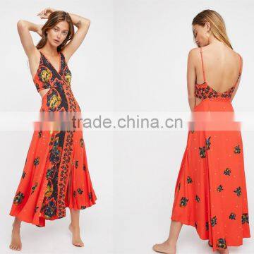NEW Adjustable Spsghetti Straps, Women Sexy Maxi Mixed Print Dress photo-3
