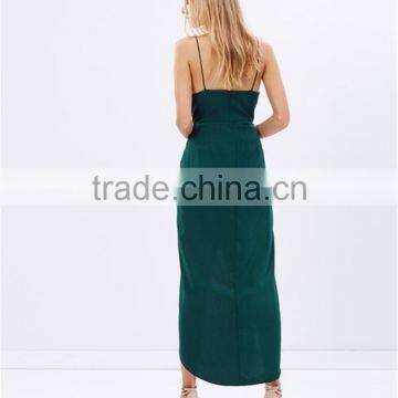 2016 Guangzhou Shandao Factory Summer Spaghetti Strap Backless Back Zipper Sexy Elegant Green Very Cheap Dresses photo-3