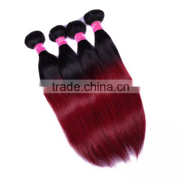 2017 alibaba hot sale two tone ombre colored hair weave bundles