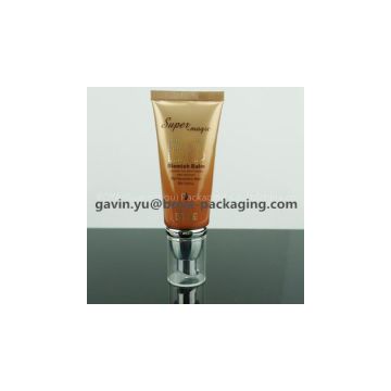 cosmetic container with acrylic cap with pump plastic tube