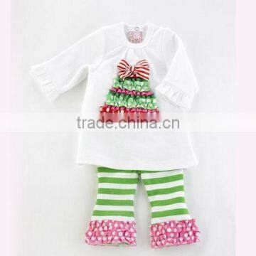 Purple Stripe Floral Girls Wear Clothes Sets Boutique Clothing photo-2