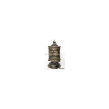 Old Tibet Buddhist Copper 6 Mantras Desk Prayer Wheels