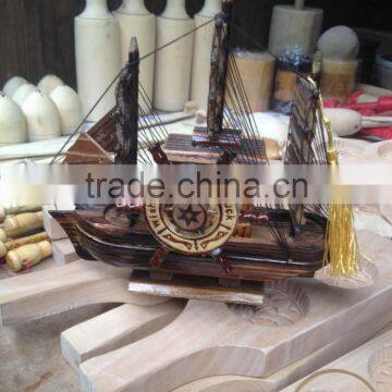 1 pc MOQ Sailing Boat/Sailing Ship/Sailing Vessel/Junk/Jalor Wood Boat,Home Decor Wood Craft Sailing Boat Model Gift for Kids