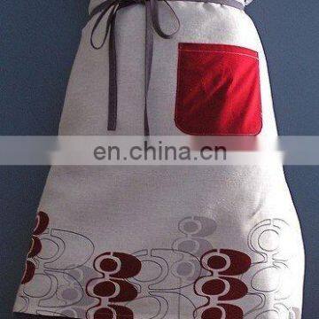 linen waist apron with printing