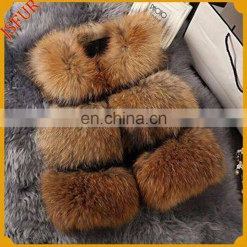 New stylish fur waistcoat raccoon fur wholesale women fur vest