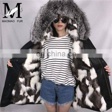 Fashion High Quality Cold Winter Outwear Beautiful Parka Natural Real Fur American Parka