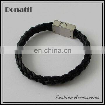 black braided leather bracelet for gift