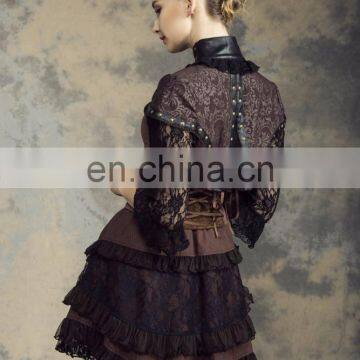Steampunk Style Puffed Mini Skirt With Gear Decorations photo-6