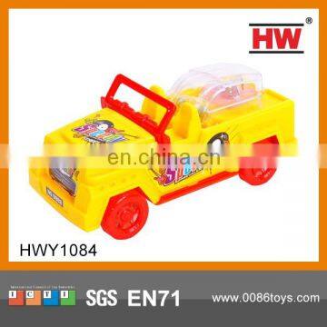 Hot Sale Plastic Pull line Mini Toy Car Toys With Candy